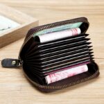 Dompet Kartu Wanita Felted Wol Dengan 11 Slot Premium - coklat bunga - Image 4