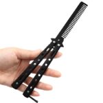 Sisir Besi Lipat Butterfly Balisong Training Knife - hitam - Image 3