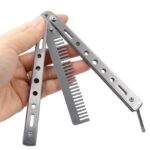 Sisir Besi Lipat Butterfly Balisong Training Knife - hitam - Image 4