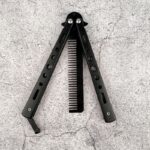 Sisir Besi Lipat Butterfly Balisong Training Knife - hitam - Image 5