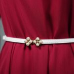 Ikat Pinggang Kulit Tali Kecil Adjustable Fashion Korea Untuk Wanita - mutiara coklat - Image 2