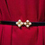 Ikat Pinggang Kulit Tali Kecil Adjustable Fashion Korea Untuk Wanita - mutiara coklat - Image 3