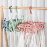 Hanger Gantungan Jemuran Baju Lipat Dengan 32 Jepit Multifungsi - hijau - Image 2