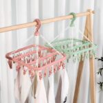 Hanger Gantungan Jemuran Baju Lipat Dengan 32 Jepit Multifungsi - hijau - Image 4