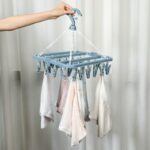 Hanger Gantungan Jemuran Baju Lipat Dengan 32 Jepit Multifungsi - hijau - Image 5