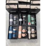 Termos Set Cangkir Vacuum Souvenir Flask Set Hampers 500ml - biru - Image 3