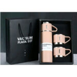 Termos Set Cangkir Vacuum Souvenir Flask Set Hampers 500ml - biru - Image 6