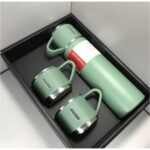 Termos Set Cangkir Vacuum Souvenir Flask Set Hampers 500ml - biru - Image 8