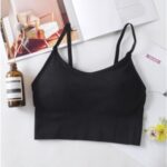 Bra Sport Wanita Tanpa Kawat dengan Isi Busa Model Seamless B400 - hitam