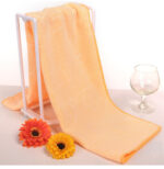 Handuk Mandi Bayi Jumbo Bahan Microfiber Motif Bear 70 x 140 cm - orange