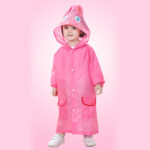 Jas Hujan Jubah Lengan Ponco EVA Untuk Anak dan Balita - merah muda