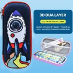Kotak Pensil Tempat Alat Tulis 3D Timbul Dengan Motif Karakter - Bigger Rocket