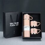 Termos Set Cangkir Vacuum Souvenir Flask Set Hampers 500ml - pink