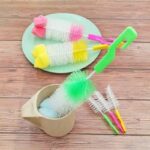 Sikat Pembersih Botol Susu 2in1 dengan Sikat Nipple dan Spon - 