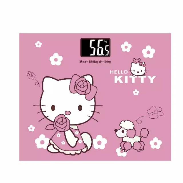 8kyzZFNK8g0SCv2qI1JcS8Jt6U2hngdk3qOtuDKL Timbangan Badan Digital LCD Karakter Hellokitty Beban Hingga 180kg - pink - Image 1