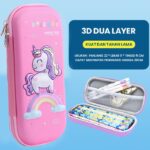 Kotak Tempat Pensil 3D Untuk Anak Dengan Motif Karakter - Pony Rainbow Pink