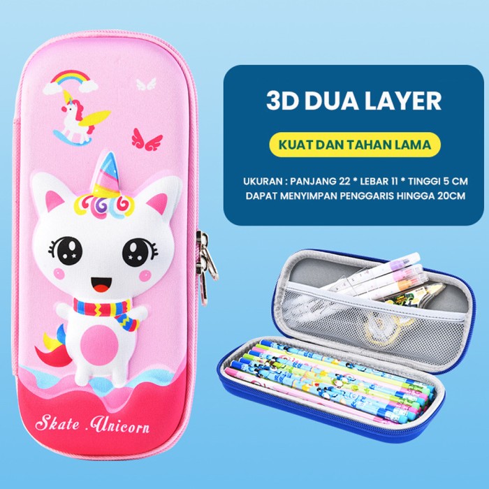 9c09bb46-e11a-49ee-a0b2-dbd10f986426-1673001325 Kotak Tempat Pensil 3D Untuk Anak Dengan Motif Karakter - Unicorn - Image 1