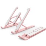 Laptop Stand Lipat Holder Portable Anti Slip Dan Stabil - pink