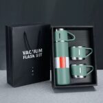 Termos Set Cangkir Vacuum Souvenir Flask Set Hampers 500ml - hijau
