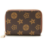 Dompet Kartu Wanita Felted Wol Dengan 11 Slot Premium - coklat bunga