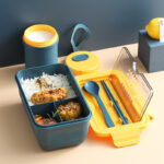 Lunch Box Tempat Makan Plastik Mika Japanese Style - Biru