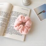 Ikat Rambut Berbulu Halus Polos Untuk Wanita dan Anak - peach