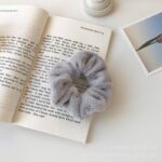 Ikat Rambut Berbulu Halus Polos Untuk Wanita dan Anak - abu