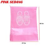 Tas Tali Serut Penyimpanan Sepatu dan Sendal Multifungsi - sedang pink