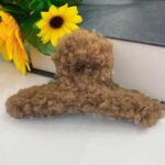 Jepit Rambut Bulu Wanita Elegan Dengan Bahan Wol Gaya Aksesoris Korea - colkat tua