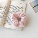 Ikat Rambut Berbulu Halus Polos Untuk Wanita dan Anak - pink