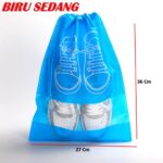 Tas Tali Serut Penyimpanan Sepatu dan Sendal Multifungsi - sedang biru