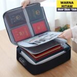 Tas Penyimpanan Dokumen 3 Layer Anti Air dengan Kunci Password - hitam