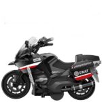 Mainan Motor Tarik Polisi Die Cast Untuk Anak Laki-Laki - Moto Hitam