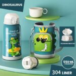 Botol Minum Karakter Tumbler Termos Tempat Minum Anak 550ml  - Dinosaurus