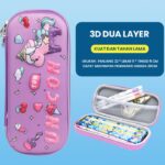 Kotak Pensil Tempat Alat Tulis 3D Timbul Dengan Motif Karakter - Unicorn