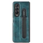 Hard Case Samsung Galaxy Z Fold 3 Kulit With Pen Holder Premium - Hijau Tua