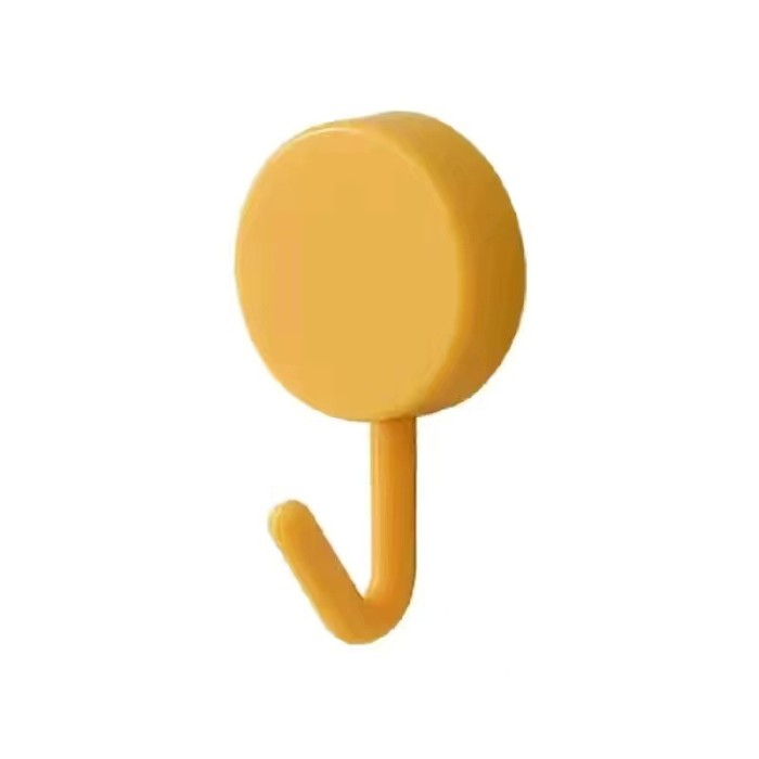 e43ff9c0-9ba4-4216-bbbb-f16cb567c100-1673001380 Hook Gantungan Kunci baju Tempel Dinding Polos Bulat Serbaguna - Kuning - Image 1