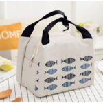 Tas Bekal Ikan Botol Kotak Makan Anak Lunch Box Cooler Bag - abu muda
