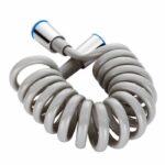 Selang Shower Mandi Spring Hose Fleksibel Spiral 2 Meter - silver