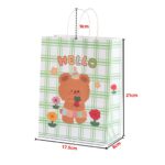 Paperbag Karakter Kartun Beruang Lucu Hampers Bahan Karton - bear hijau