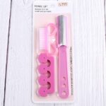 Set Alat Perlengkapan Manikur Pedikur 3in1 Bahan ABS - Pink