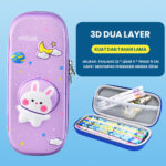 Kotak Pensil Tempat Alat Tulis 3D Timbul Dengan Motif Karakter - Space Rabbit