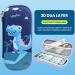 Kotak Pensil Tempat Alat Tulis 3D Timbul Dengan Motif Karakter - Dino