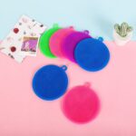 Spons Cuci Piring  Silikon Bahan Karet Bulat Serbaguna Anti Kuman - Ungu