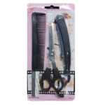 Set Gunting Zigzag Pisau Cukur dan Sisir Alat Cukur 3 in 1