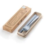 Set Alat Makan Sendok Garpuh Bahan Serat Jerami Gandum - Biru