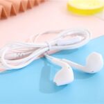 headset handsfree Earphone macaron u19 stereo kabel mate color mic - Putih