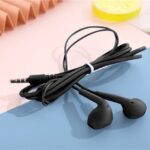 headset handsfree Earphone macaron u19 stereo kabel mate color mic - Hitam