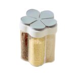 Rak Tempat  Bumbu Dapur Tabur Sekat Garam Merica Bunga 5in1 - Abu-abu