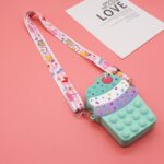Tas Selempang Pop It 3d Karakter Unicorn Rainbow Mini Kecil - Ice Cream Green